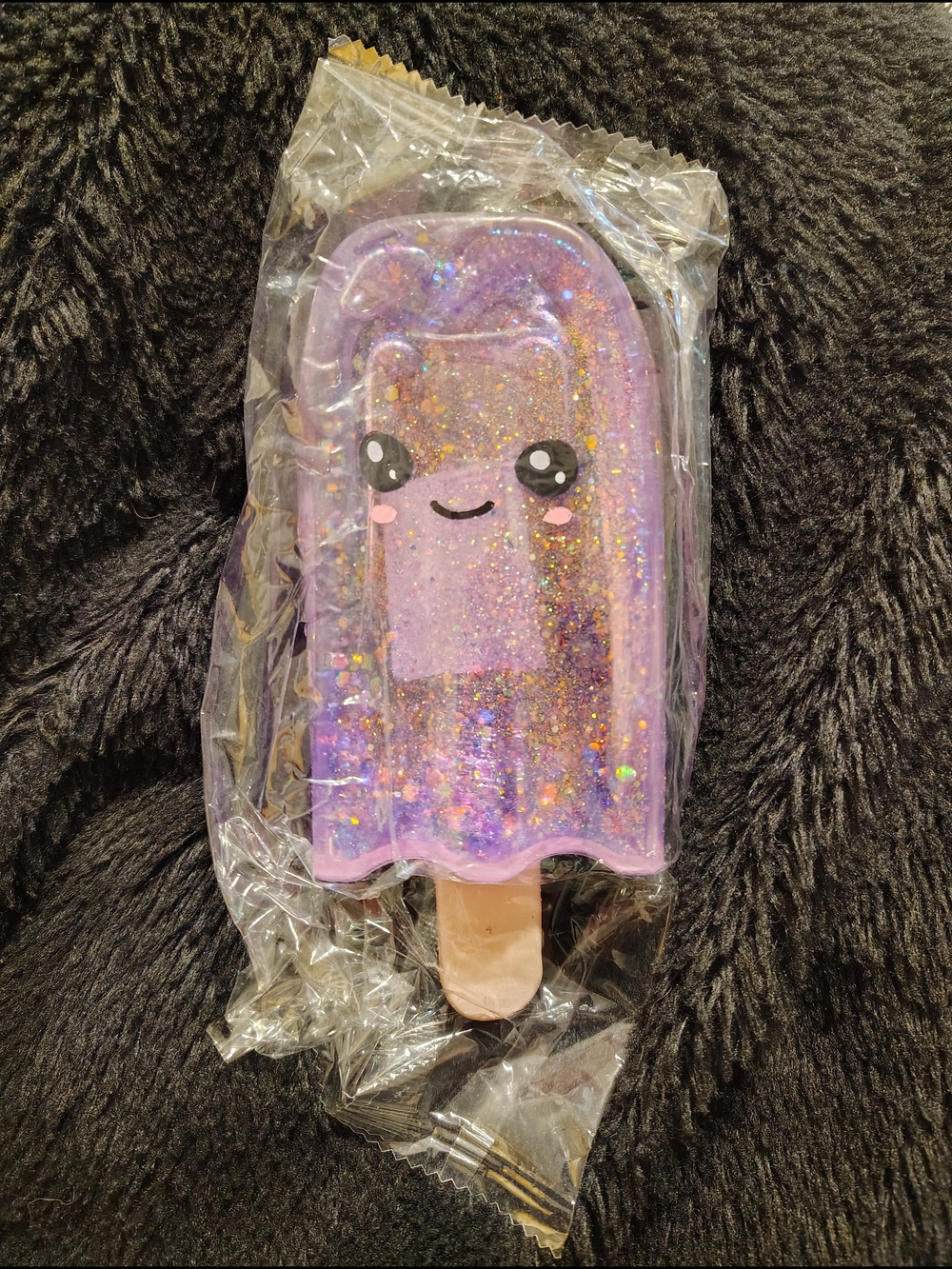 Kawaii Glitter Purple Popsicle Squishy